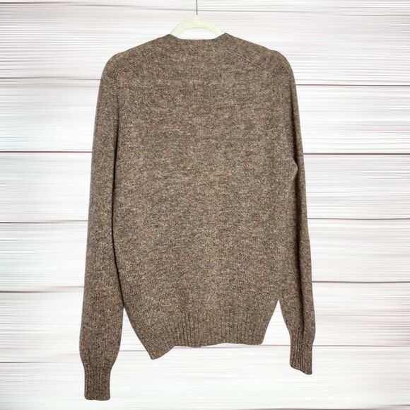 Braemar International Vintage Wool Sweater Pullover Taupe Crew neck Slim M/L - Picture 4 of 9
